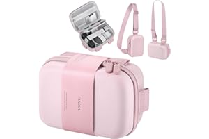 TAAOKA Etui na aparat cyfrowy, ochronna i lekka obudowa na aparat z 3 sposobami przenoszenia, wodoodporna i odporna na wstrząsy mała torba na aparat, różowy, Sportowy lub swobodny