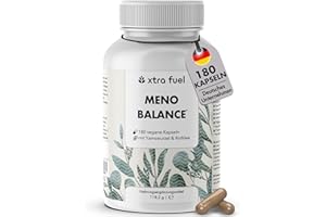 ‎XTRA FUEL Wechseljahre Kapseln 180 Stück - Meno Balance - Natürliche Formel mit 500mg Yamswurzel, 340mg Rotklee, 200mg Baldrian-Extrakt, Eisen, Folsäure & B-Vitamine – laborgeprüfter Meno Komplex Wechseljahre