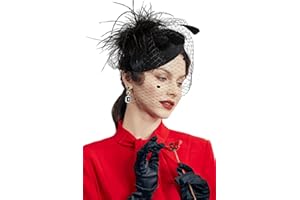 Coucoland Fascinators 1920 Fascinator Hut Damen Feder Blumen Mesh Elegant Hochzeit Fascinator Haarreif Cocktail Tee Party Accessoires