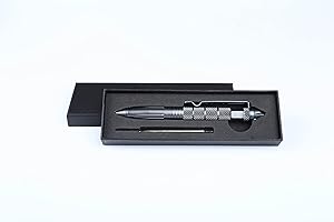 AMZoutdoor Nowość taktyczny długopis z aluminium, bardzo wytrzymały z zbijakiem do szkła, gadżet outdoorowy, długopis taktyczny (srebrno-szary)