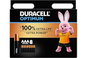Duracell Optimum Batterien AAA, 8 Stück, bis zu 100 % Extra Power oder zusätzliche Leistung