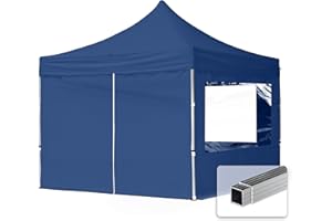 ‎TOOLPORT TOOLPORT Faltpavillon Faltzelt Pavillon 3x3m - 4 Seitenteile Aluminium 32mm Partyzelt 700N blau