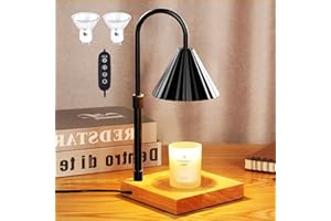 Joysing Candle Warmer Lamp, Wax Warmer Lamp with Timer, Candle Burner Adjustable Height Electric Candle Lamp Warmer, Dimmable Candle Melter Lamp for Jar Candles Scented Candles, Gift for Women - Black