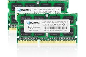 D DUOMEIQI DDR3 RAM 8GB Kit (2x4GB), DDR3 1600, 2Rx8 PC3/PC3L 12800S CL11 1.35V 204-pin RAM for Laptop