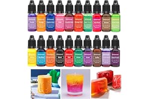 ‎ALLAVA ALLAVA Kerzenwachs Farbe, 20 Farben Kerzenfarbe, Kerzenwachs zum Gießen, Kerzen Farbe für Sojawachs, Bienenwachs, Paraffinwachs, Gelwachs - je 10 ml