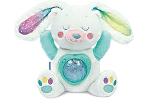 Clementoni | Mon Lapin Polaire Peluche Musicale avec Projecteur d’Aurores Boréales pour Bébés dès la Naissance | Sons Apaisants, Mélodies, Bruits Blancs | Lavable en Machine | Grand Prix du Jouet 2025