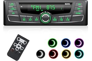 RDS Autoradio Bluetooth, Wistrue AM/FM Stereo Auto Bluetooth 4 x 65W Autoradio 1 Din con 7 Colori/Telecomando/USB/Ingresso Aux/scheda SD/supporto iOS e Android,lettore MP3