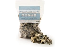 Dragonfly Products Dried Fish Dog Treats | 500g (approx. 120 pieces) | Whitefish Skin Jerky Cubes | Small to Medium Breeds | Natural, Healthy, Grain Free & Low Fat Chew