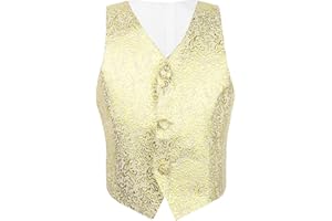 Alvivi Kids Boys Sleeveless Formal Suits Shiny Floral Pattern Gentleman Waistcoat Vest Top