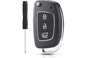 HooRLZ Coque Clé Hyundai pour Hyundai I20 I30 I40 Ix20 Ix30 Ix35 Ix45 Ix55 Tucson Santa Fe Elantra Accent Boitier Clé, Telecommande Coque Clef Hyundai Ix35-3 Boutons avec Tournevis