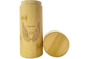 LYLQMY Tubo de urna dispersa para cenizas humanas, alas de ángel en memoria amorosa, urna funeraria decorativa, ecológica y biodegradable, pequeño tubo de cremación para adultos, machos, hembras, mascotas