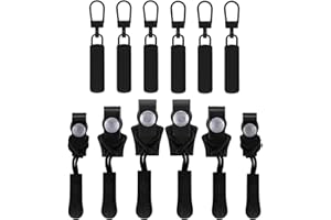 Glvomazty 12 Piezas Tirador de Cremallera de Metal Universal - Reparador Para Ropa, Mochila, Maleta, Equipaje
