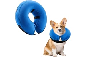 TIRYNS Inflatable Dog Collar Protective Inflatable Collar with Quick Release and Adjustable Fit Inflatable Pet Protection Cover Recovery Collar for After Surgery Protects from Stitches Bites Lick and Wound M