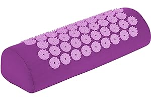 Belmalia Coussin d'Acupression pour Épaule et Nuque, Rouleaux de Nuque Coussin Massant, Coussin Détente, MTC Lilas Violet