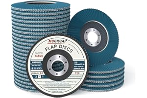 Mogrqap 20 Piezas Discos de Amoladora Angular, 125mm Discos de Solapa, Discos de Lijado Grano de 80 para Pulir Metal, Madera, Acero