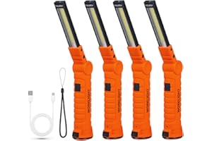 Suranew Torcia a LED da lavoro, lampada da officina, luci di ispezione COB ricaricabili con gancio per appendere e base magnetica per campeggio, escursioni ed emergenze