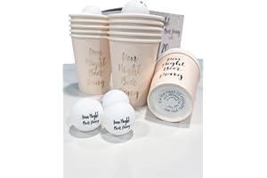 Alandra Hen Night Beer Pong Game with Dares (20 Cups & Balls, 20 Dares) - Hen Night Drinking Game for Adults