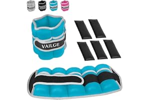 VAILGE Ankle Weights Adjustable Leg Weights for Fitness Jogging Walking Exercise, Ankle Weights Women men 0.5KG - 3KG, Black Grey Pink Blue Purple Wrist and Ankle Weights