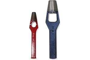 MG LAVORAZIONE ARTIGIANALE PELLE E CUOIO Fustella a martello tonda per battere e forare tessuti e pelle Attrezzo per calzolai, Diametro: mm 16