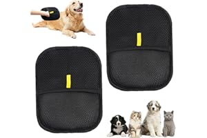 ISparbox Gant Anti Poils Animaux, 2 Pièce Gants de Toilettage pour Chat et Chien, Brosse Poil Chat Chien, Brosse Poils Animaux Antistatiques Réutilisables à Double Faces, pour Démêlage & Toilettage