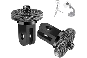 YAHUNI 2 Pezzi Adattatore in Alluminio da 1/4"-20 Pollici Adattatore per Treppiede Accessorio per Fotocamere d'azione Go pro Insta360 per FotocameraSony, SJCAM, SJ4000, Xiaomi, Xiaoyi Adattatore per Camera