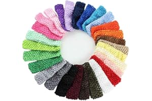 Minkissy Womens Headbands 24Pcs Crochet Headbands Baby Girls Headbands Winter Knitted Headbands Crochet Head Wraps for Baby Girls (Random Color) Knitted Headband