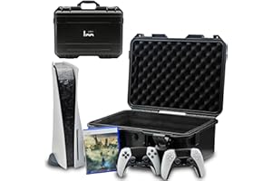 Luck&Link Le Sac de Voyage Hardshell est Compatible avec Les Consoles Playstation 5,Les manettes, Les valises ps5 avec Mousse personnalisée en Version Standard et numérique (Black, for PS5 (2020))