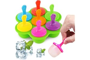 badaren Paquete de 6 Moldes de Helado, Moldes Helados Silicona Colorido, Molde para Helados Silicona, sin BPA, Reutilizable, Adecuado para Niños y Adultos para Hacer Paletas de Helado (color)