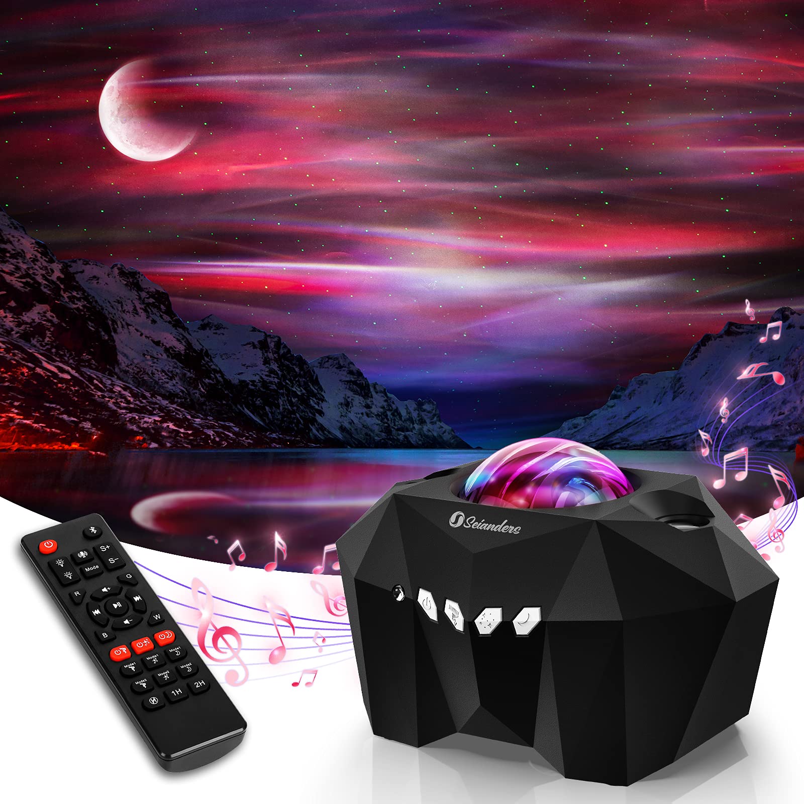 Seianders Plastic Aurora Lights Star Projector,Galaxy Projector With Remote Control,Sky Night Light Projector For Kids Adults