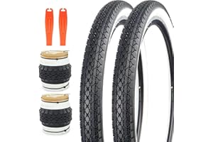 ZUKKA Confezione da 2 pneumatici per bicicletta, 26 x 2,125 pollici, colore bianco, da parete, lato