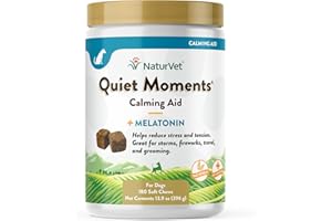 NATURVET Quiet Moments Soft Chews Safe Use Reduce Stress Travel Motion Sickness 180 count