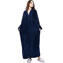 Buy Hellomamma Womens Robes Warm Plush Winter Robe, Zip up Long