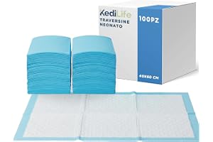 100x Skötbäddar för Bebisar 60x40 cm - Engångsunderlägg Baby, Absorberande, Vattentäta och Andningsbara - 2 Förpackningar à 50 Hygienunderlägg för Nyfödda och Barn