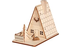 ‎SEIFFENER VOLKSKUNST Seiffener Volkskunst | Räucherhaus Forsthaus Räucherfigur | 15 teiliges Bastelset aus Holz | zum Selbstbasteln 14x8x11 cm | Original Erzgebirge | 20001 | Forsthaus