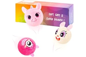 U&C Planet 3 Set Bouncy Balls Super Soft Plush Animal Toys for Kids, High Bouncing up to 10FT, Gift for Toddlers Boys Girls Ages 3+