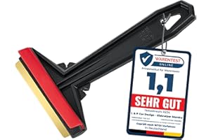 L & P CAR DESIGN Skrobaczka do Szyb Samochodowych - Murska - szybko & prosto - Skrobaczka mosiężna do lodu - Premium HIPS - Ostrze z mosiądzu - Gumowa uszczelka - praktyczny Skrobak z Finlandii (Czarny Czerwony)