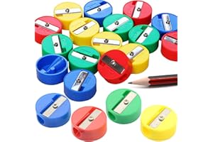 MINGZE 48 Stück Anspitzer, Kunststoff Handheld Einloch Bleistiftspitzer für Schulamt Verwendung, Rotundity