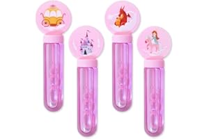 Toyseum 24 x Princess Bubble Wands, Ideal Party Bag Fillers for Kids, Large 3-Holed Wands for Girls Princess Theme Birthday Parties, Fun Favours and Goody Bag Fillers Long Lasting Solution, Pack of 24
