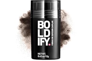BOLDIFY - Fibras capilares, ocultan completamente la pérdida del cabello, 100% fibras de algodón no detectables, bote gigante de 12 g, engrosamiento instantáneo del cabello (Marrón oscuro)