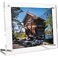 A4 Acrylic Desktop Frame Free Standing Transparent Tabletop Frame,Photography Certificate Poster Display Vertical or Horizontal