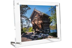 HIIMIEI Cornici Foto 13x18 cm， Cornice Acrilica Foto， Portafoto da Tavolo，Cornici per Foto Stand in Scrivania o Tavola, Chiaro