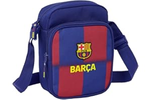 ms móvil shop Bandolera Barcelona FC Oficial | Poliéster Resistente | 3 Bolsillos | Ultraligera con Correa Ajustable | Ideal para Colegio, Viajes y Deporte | Producto Licenciado para Fans