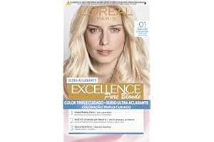 L'Oreal Paris Excellence Coloración Creme Triple Protección, Tono 01 Rubio Ultra Claro Natural, 1 Unidad (Paquete de 1), El embalaje puede variar