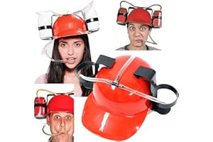 FOSSEAN Beer Party Drink Hat Drink Hat Guzzler Hat Drinking Helmet and Drinker Can Holder Straw Hat for Beer and Soda Party Football Games Halloween Fun Christmas