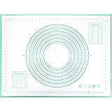 GWHOLE Silikonmatte Backmatte Groß Teigmatte Antiruscht Grün mit Messung, 80 x 60 cm