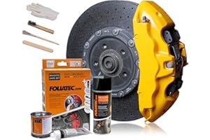 FOLIATEC Set di vernici per pinze freno, resistenti al calore, set completo per 4 pinze freno, Performance Yellow, set da 7 pezzi