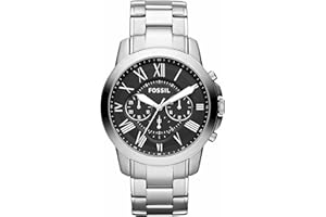 Fossil Orologio Grant da Uomo, movimento cronografo al quarzo con cinturino in acciaio inox