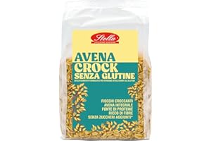 STELLA EVOLUZIONE ALIMENTARE Avena Crock Senza Glutine - Fiocchi di Avena Croccanti Integrali: Family Pack 1,44kg (6 x 240g) Cereali per la Colazione, 100% Avena, Senza Zuccheri Aggiunti, Fonte di Proteine, Ricco di Fibre