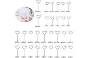 acdokuk 30Pcs Place Card Holder, Heart Shape Picture Stand Table Number Holders Name Card Holders Memo Clip for Wedding Party Sign Food Cards Label (2 sizes, 8.5cm, 5cm)