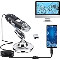 USB Digital Mikroskop,XVZ Handheld 50X bis 1600X Vergrößerung Endoskop,USB Schnittstelle Mikroskop mit Ständer und 8 LED…
